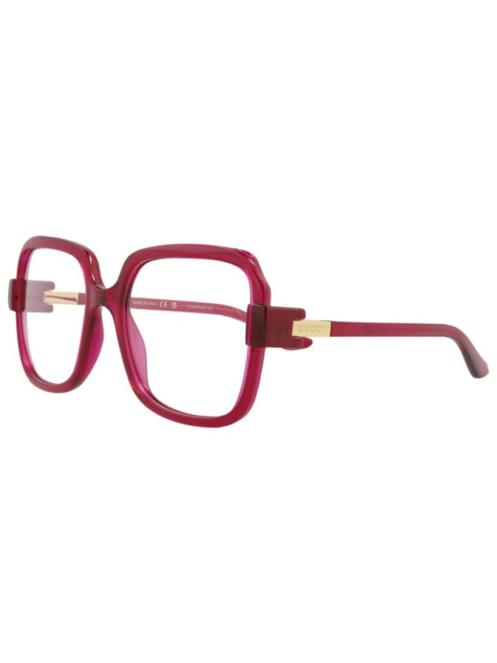 New Gucci Women's Eyeglasses Square Rectangle Injection Frame Violet Violet